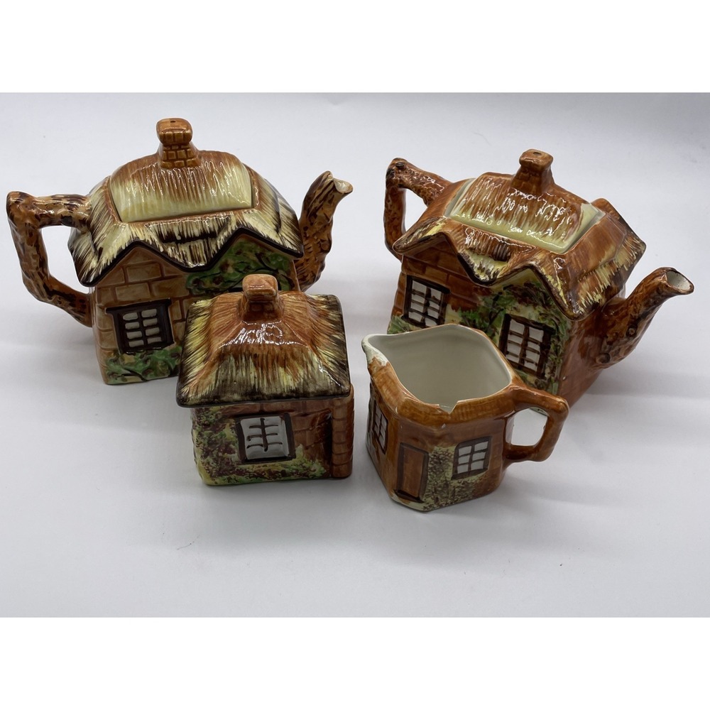 Vintage Price Kensington Ye Olde Cottage Ware Set Of 4‎ Canister Houses
